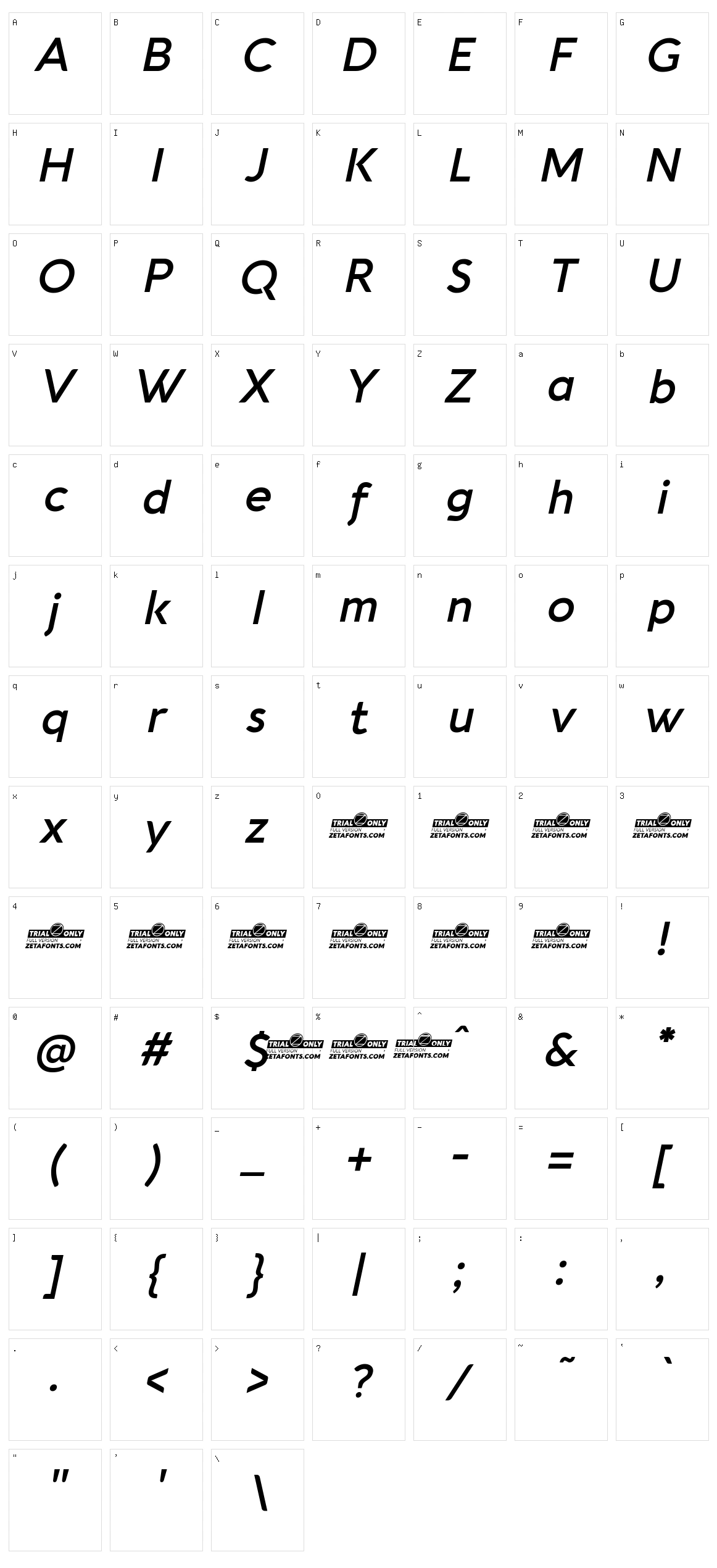 Aquawax Pro Pictograms Character Set