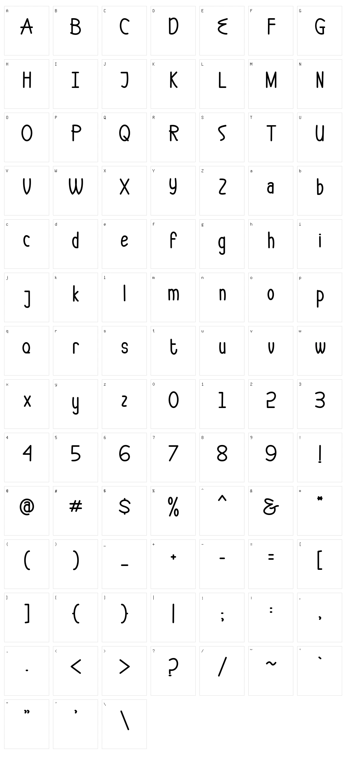 Butter Yellow Character Set