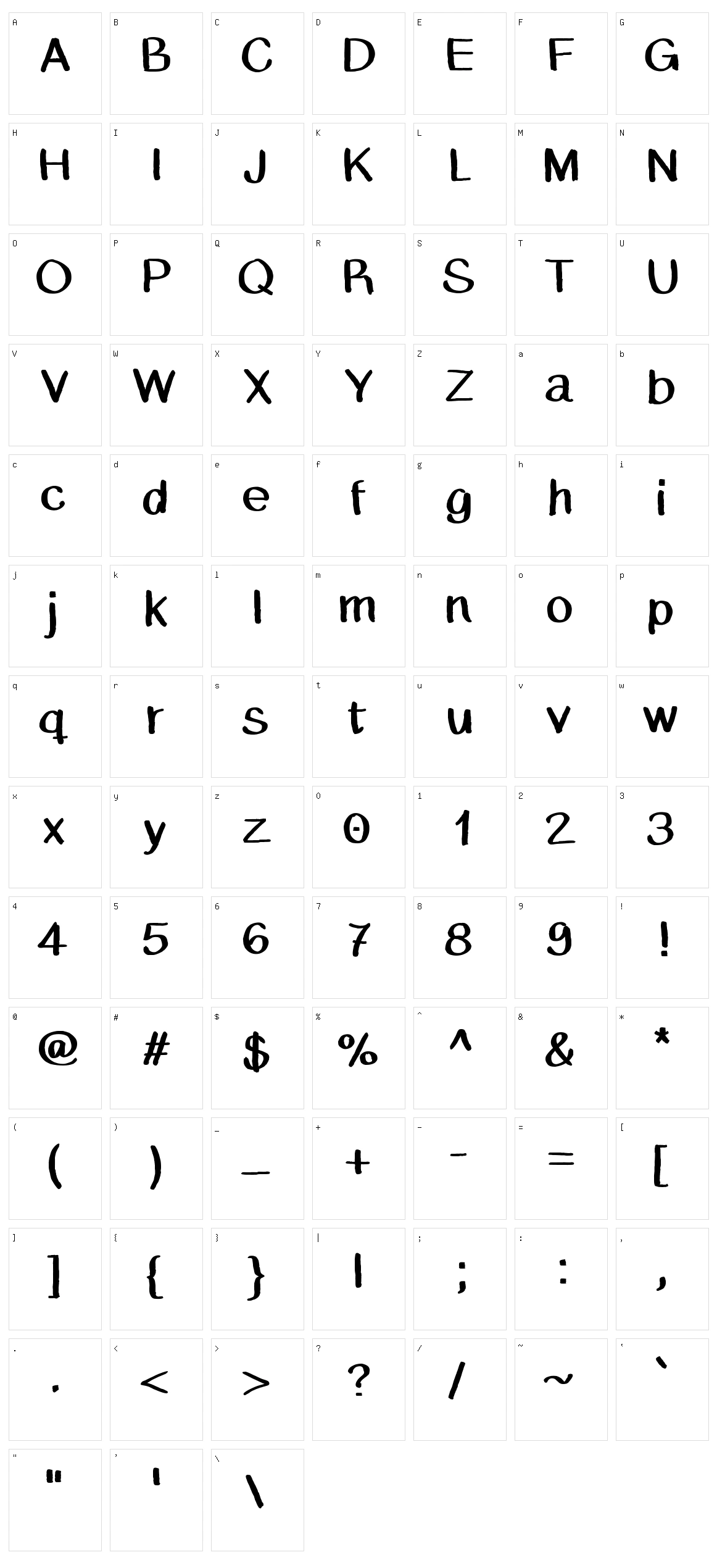 Caballar Character Set