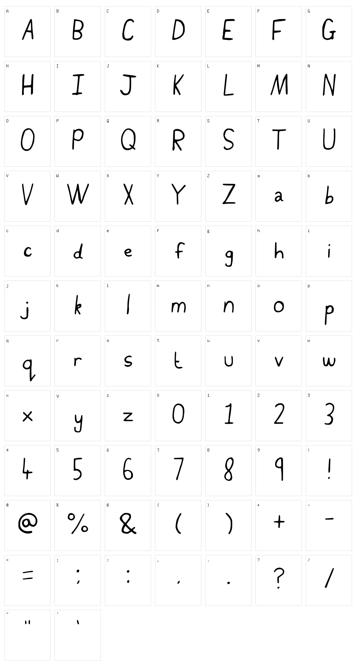 Cachet Character Set