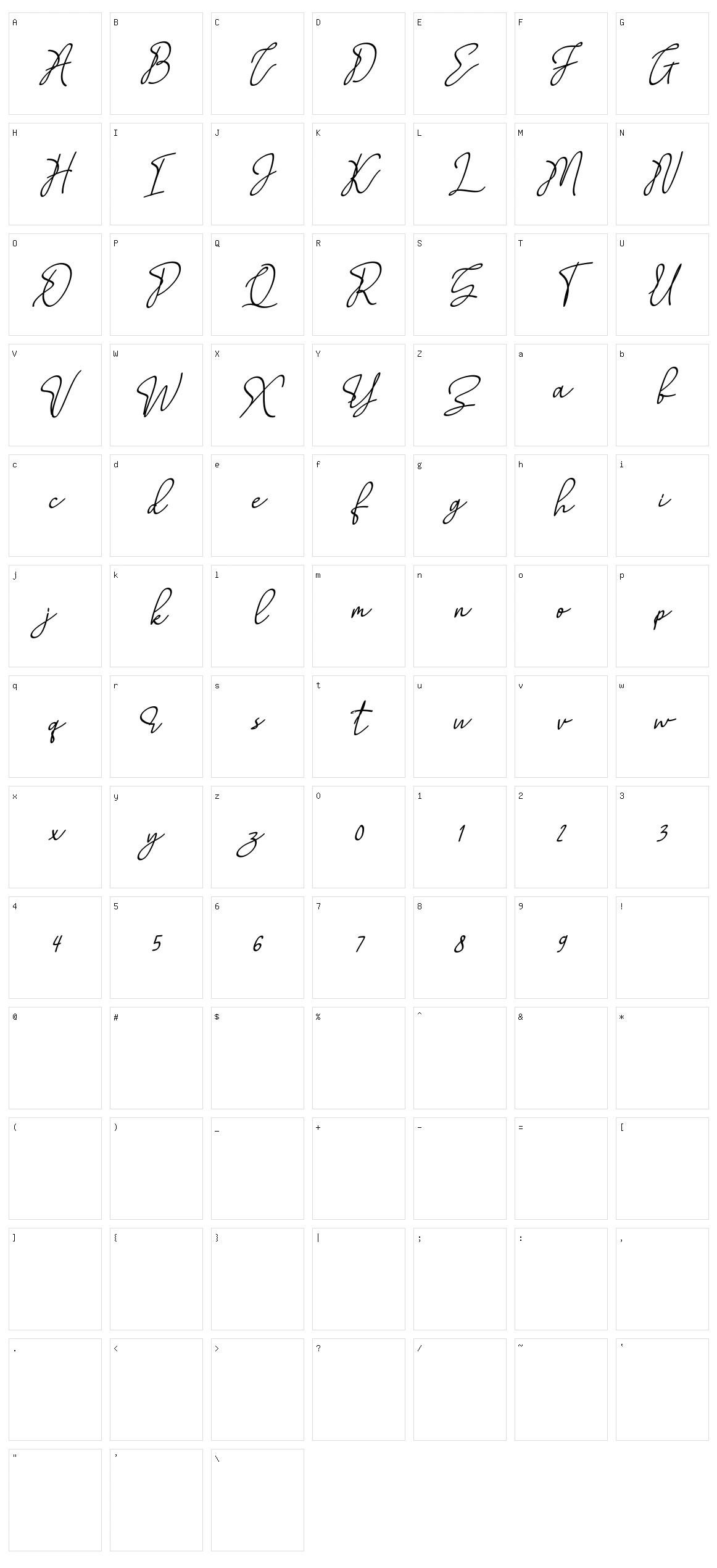 Calgary Character Set