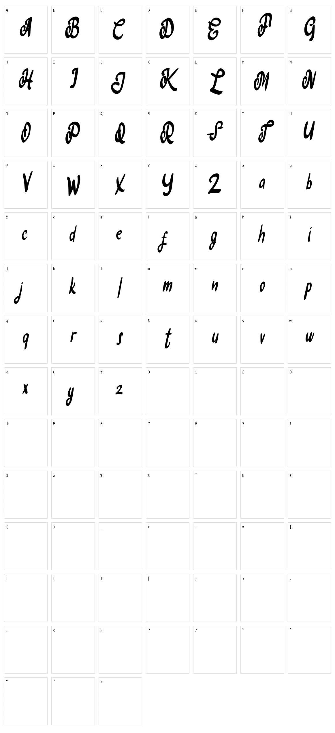 Callgios Character Set