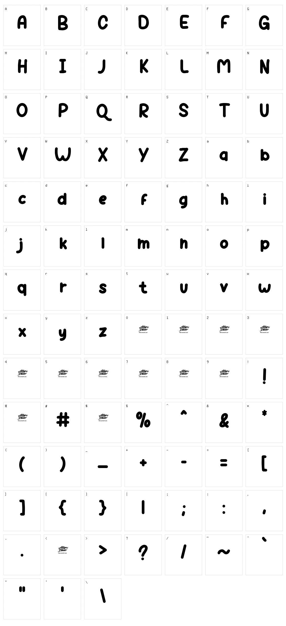 Calli Cat Character Set