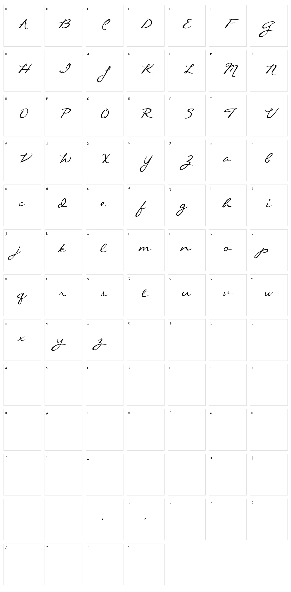 Callie Hand Character Set