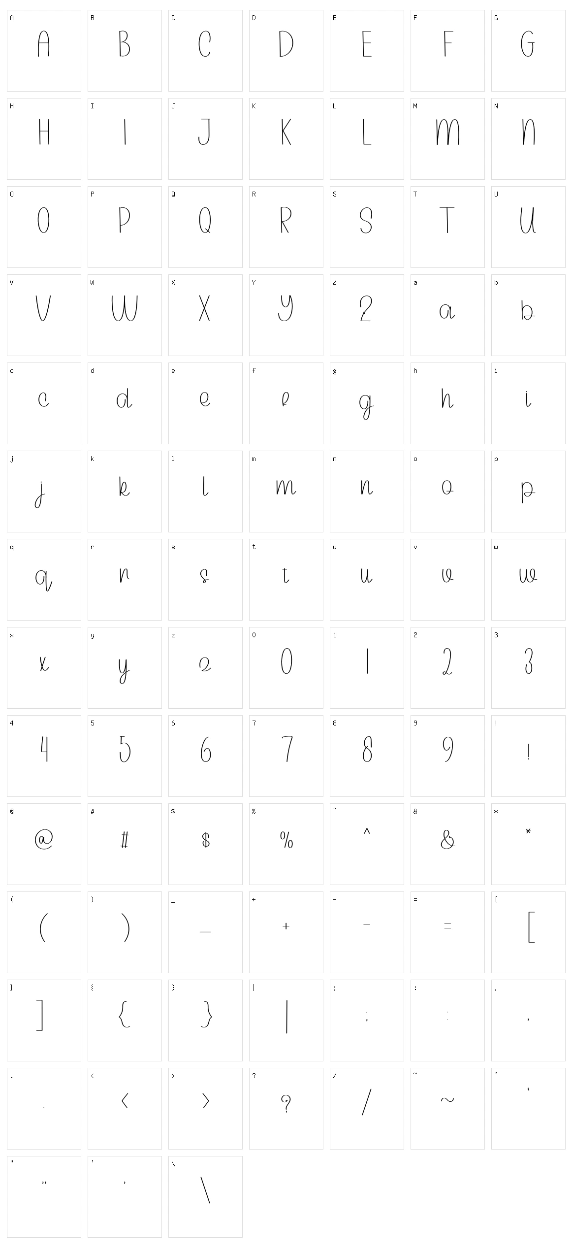 Calligraphy Character Set