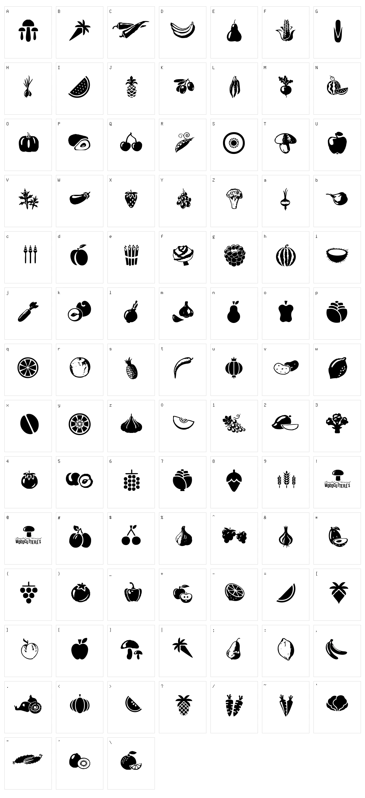 Vegetables Character Set