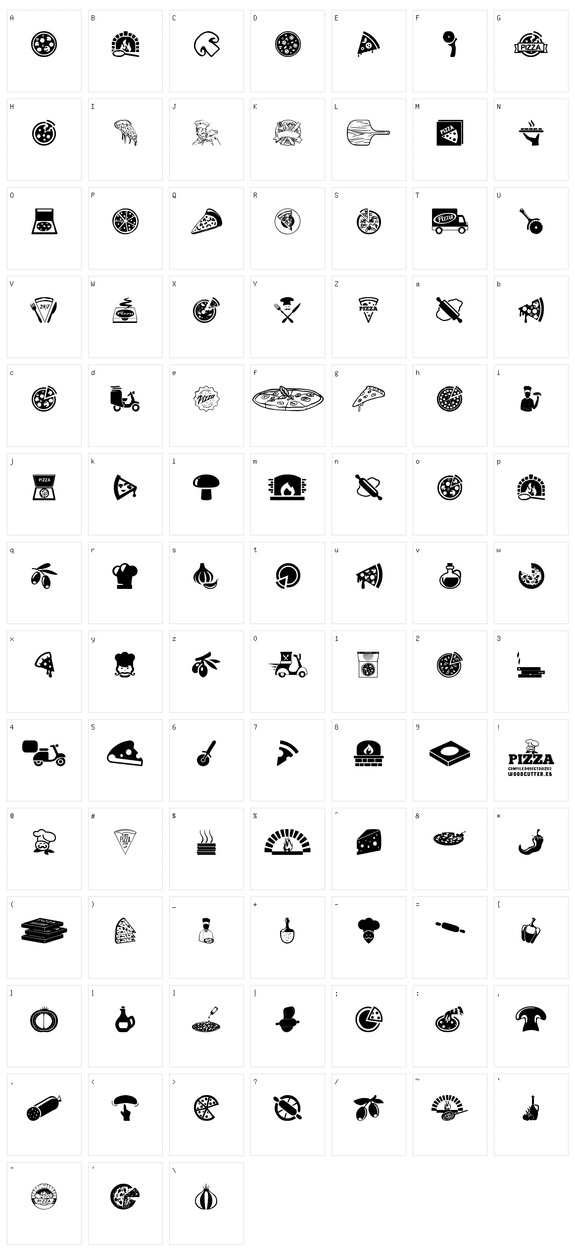 Pizza Character Set