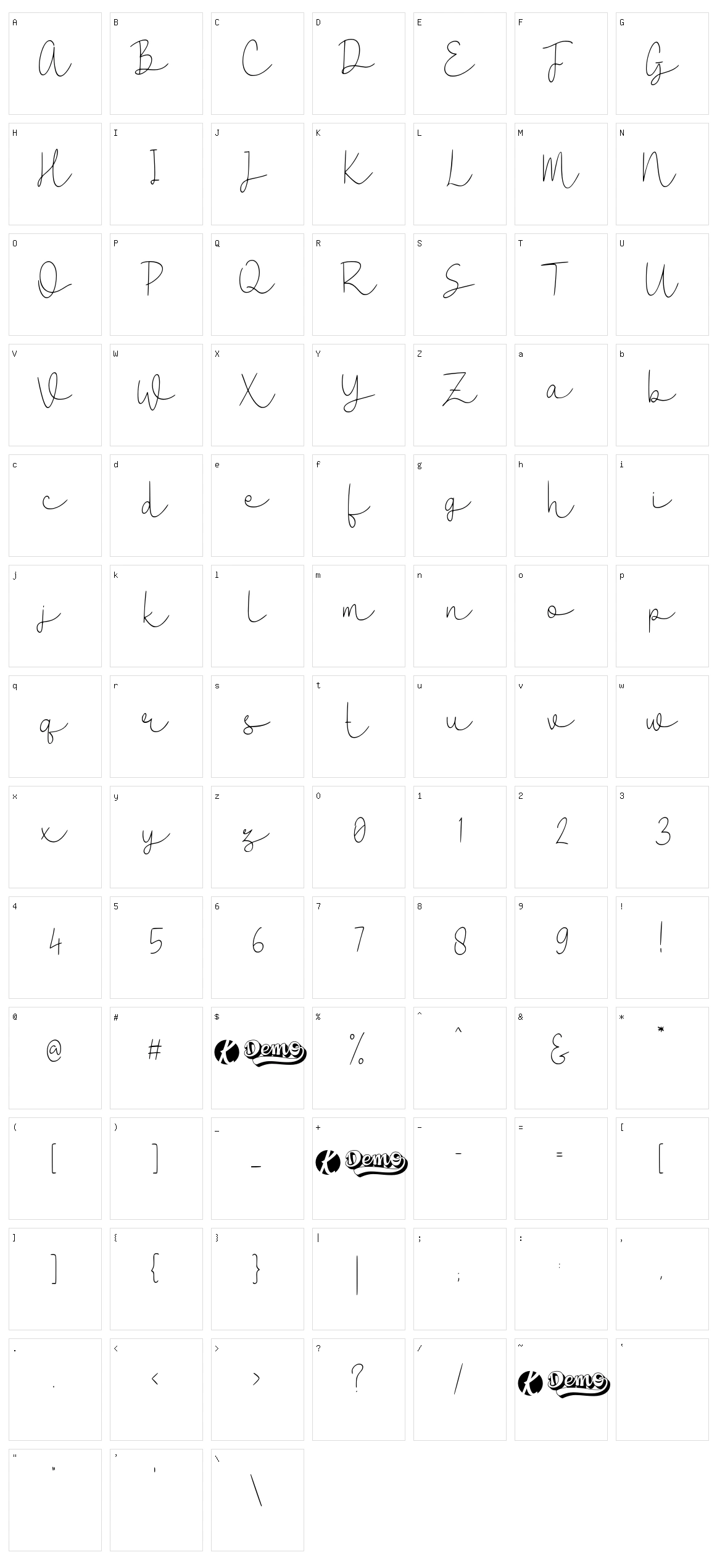 Cannodya Character Set