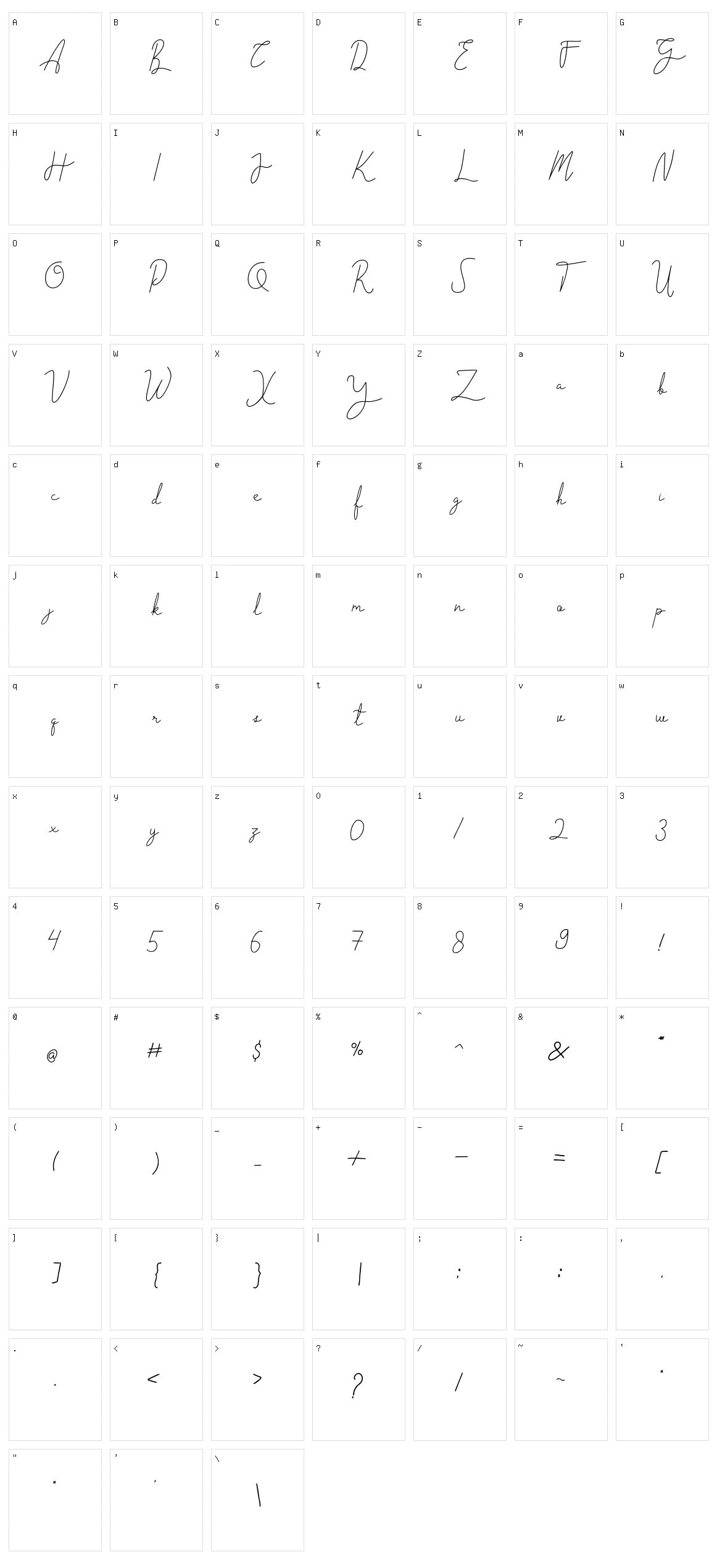 Cantilena Character Set