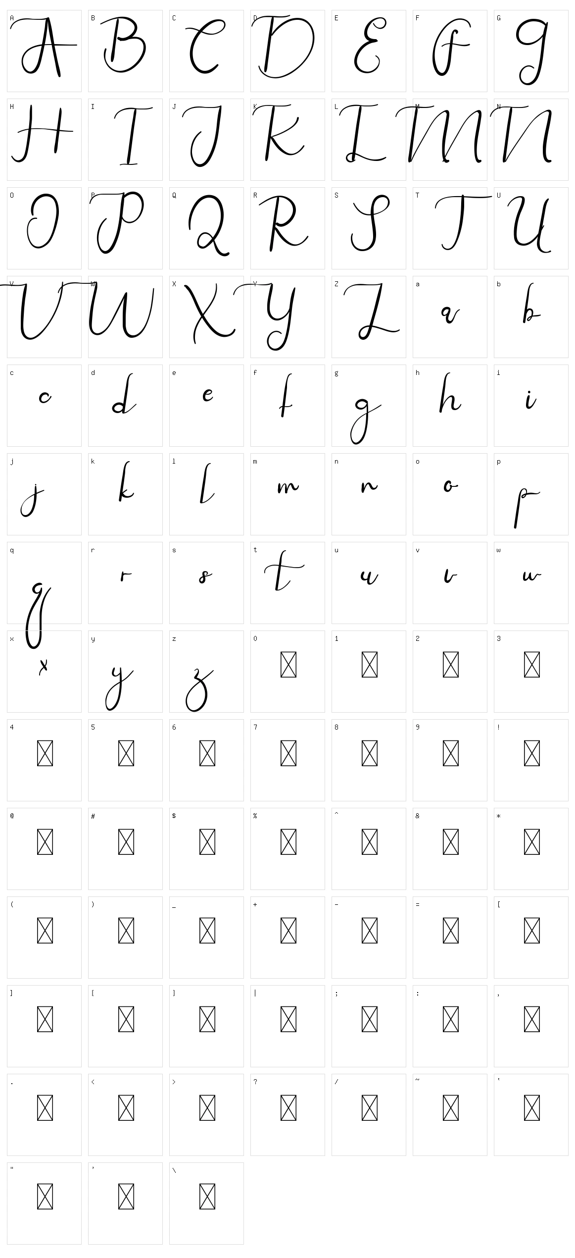 Canvashead Character Set