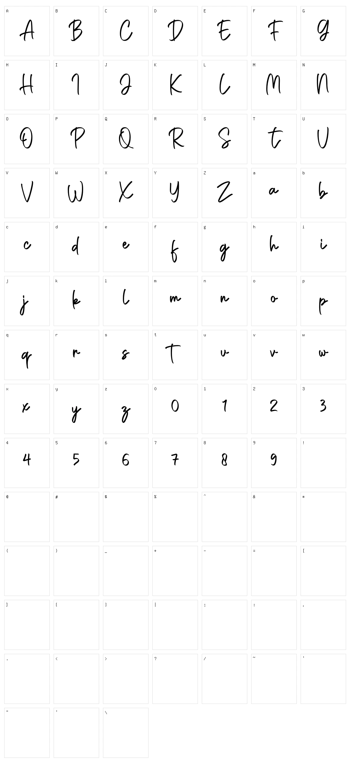 Caroline Amanda Character Set