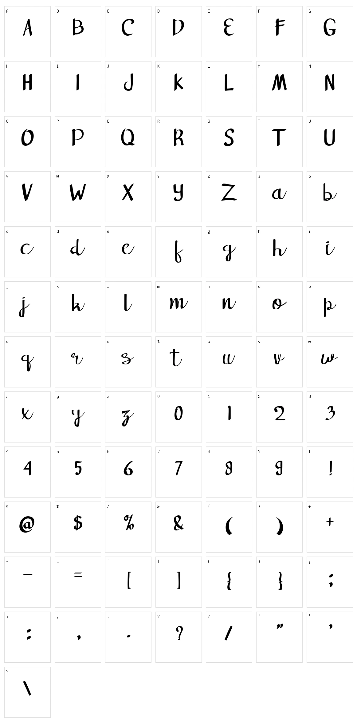 Carpenter Character Set