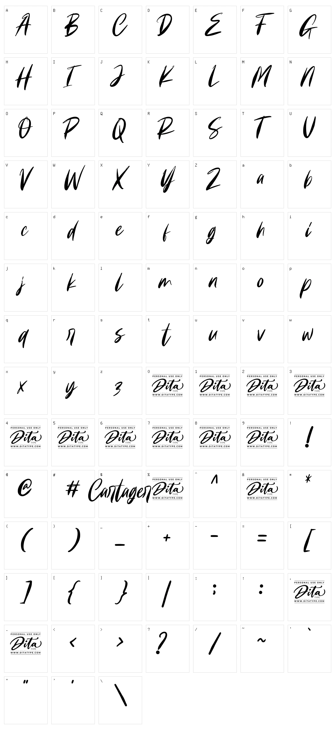 Cartager Character Set