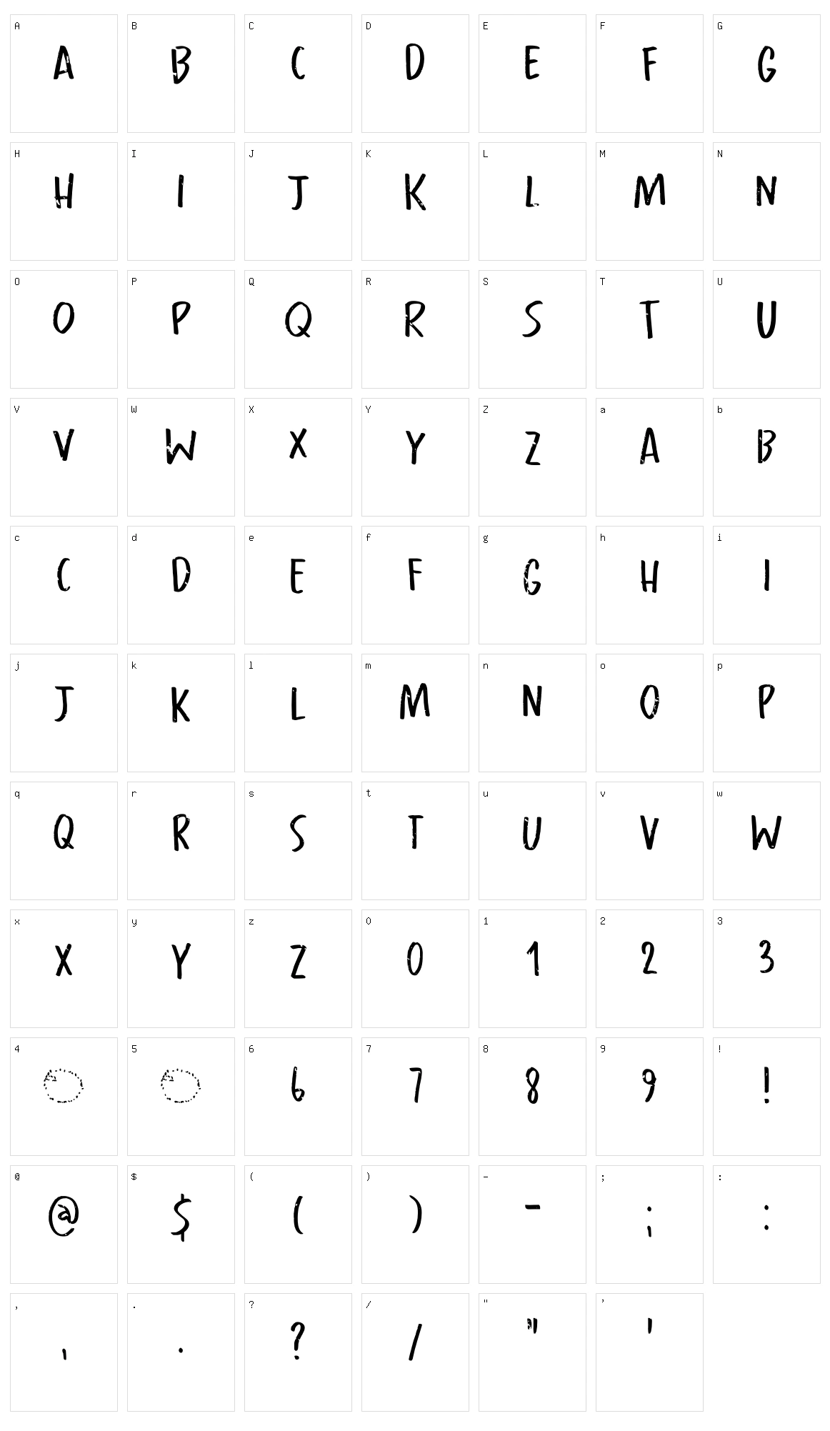 Castlerigg Character Set