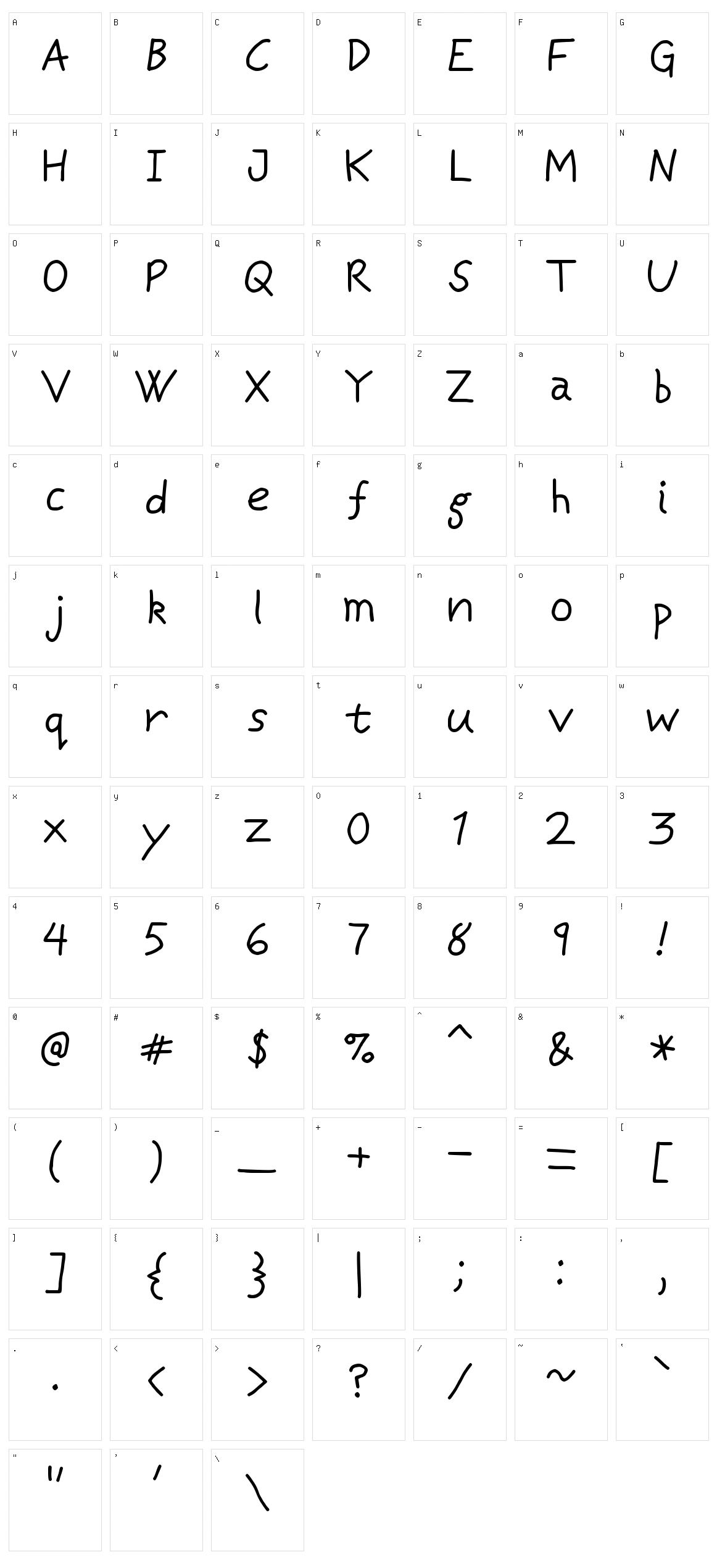 Casuwalt Character Set