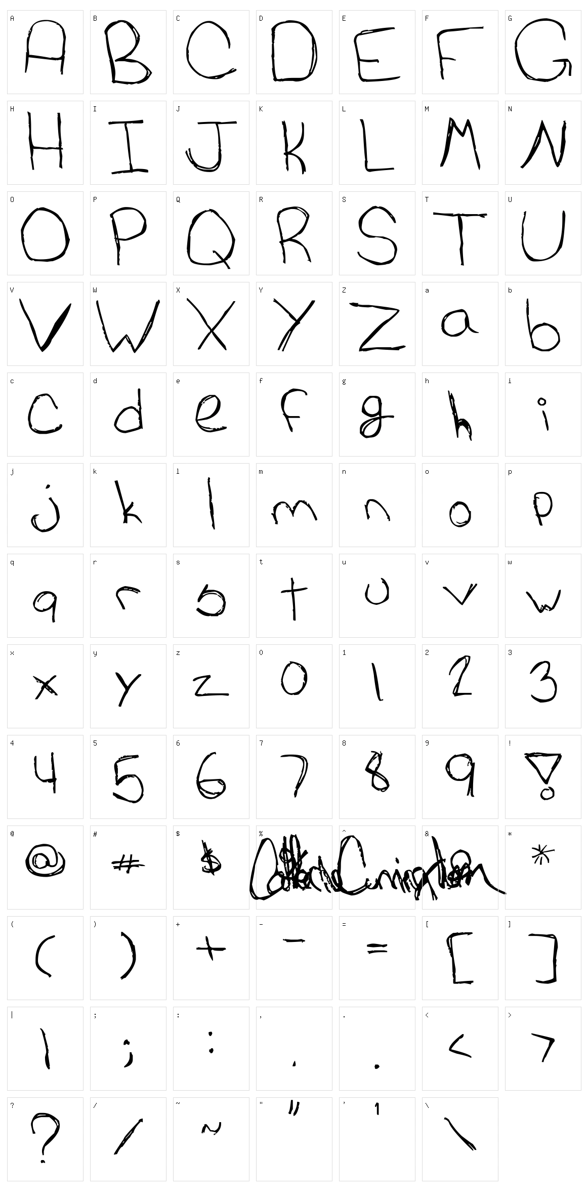 Cat's Awesomely Awesome Font Character Set