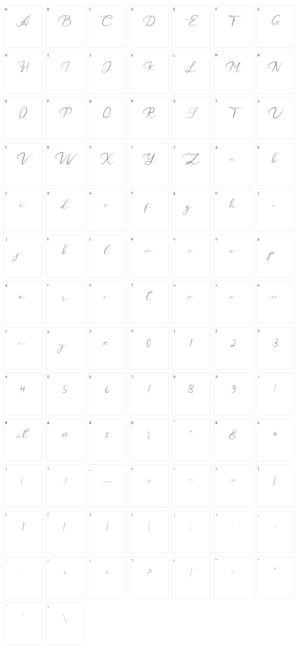 Catalan Signature Character Set