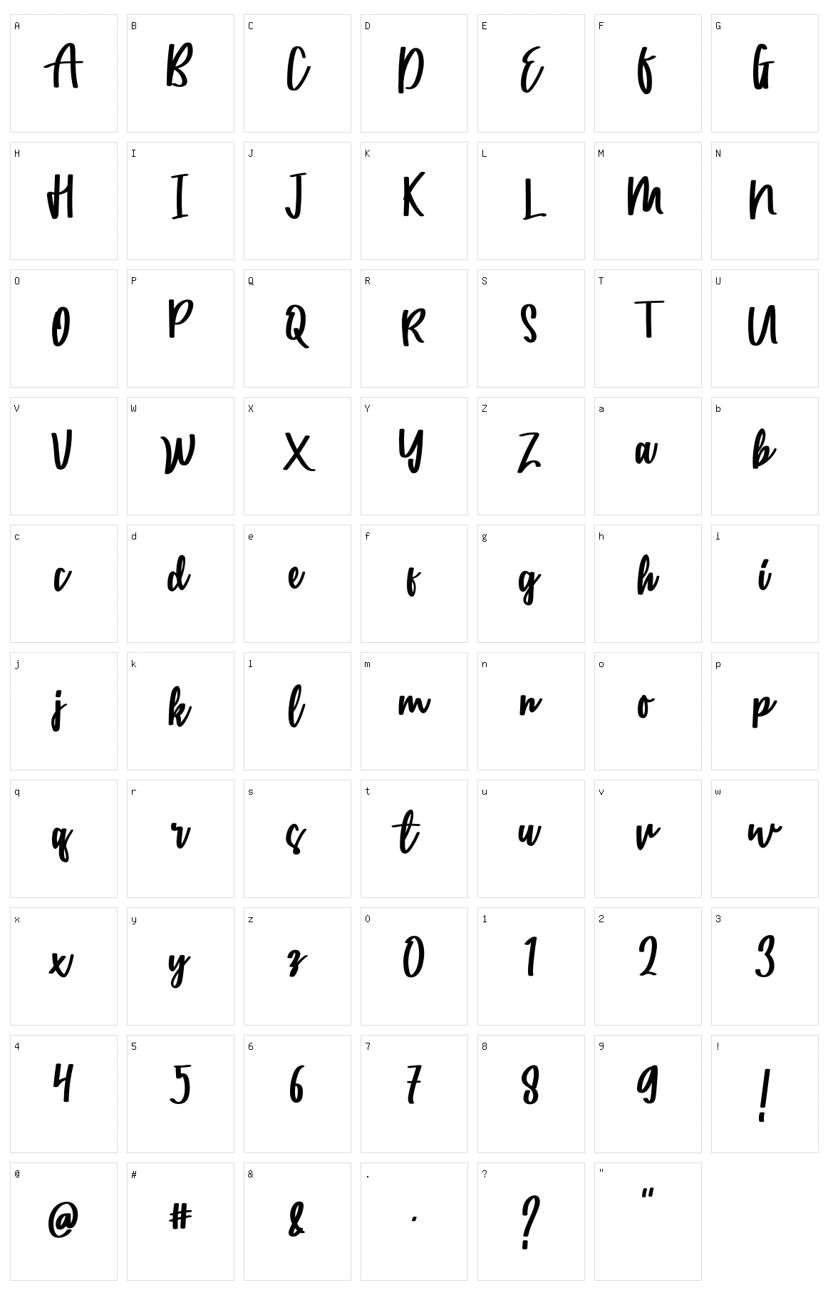 Catarina Character Set