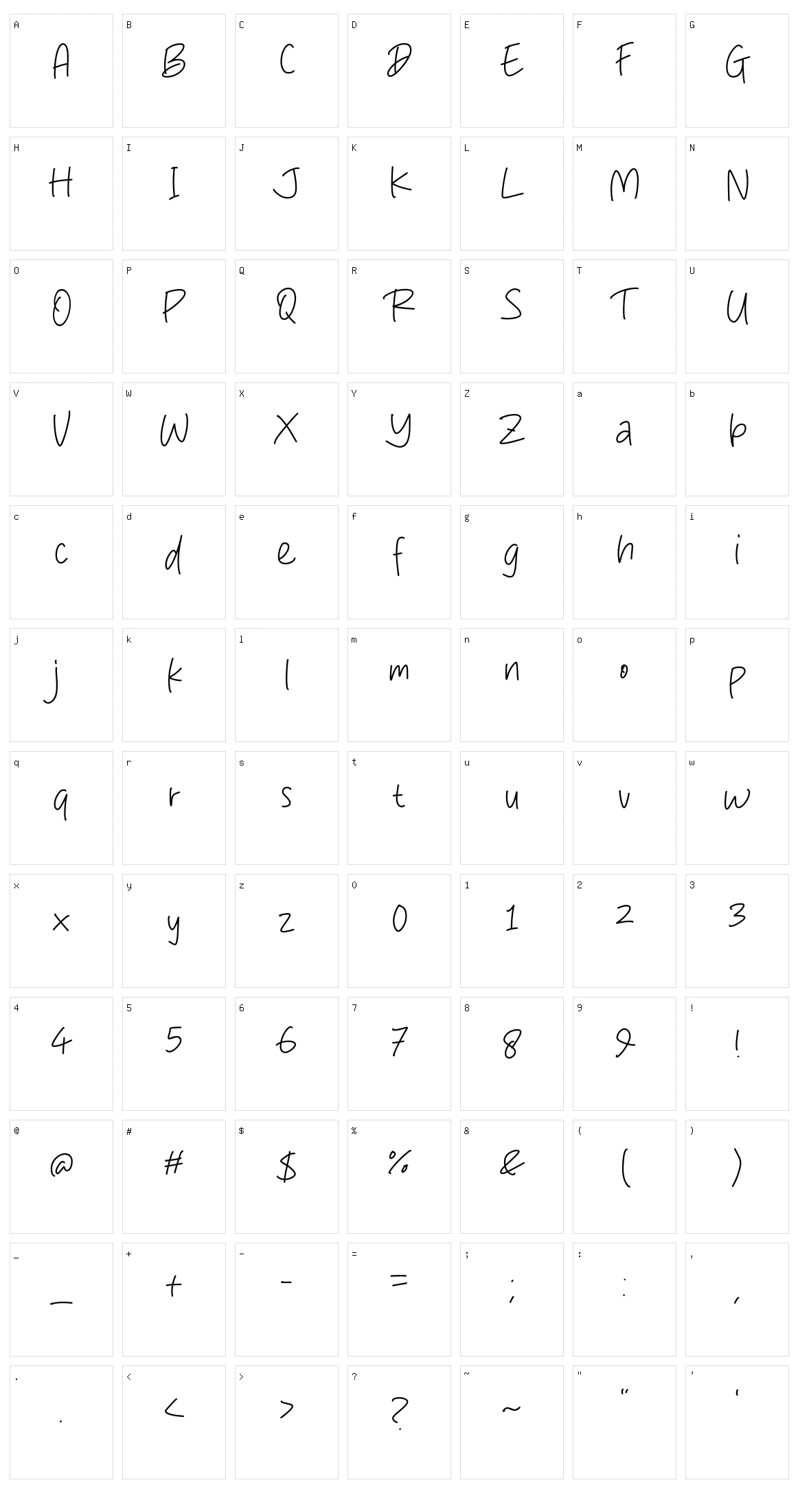 Catatan Mata Character Set