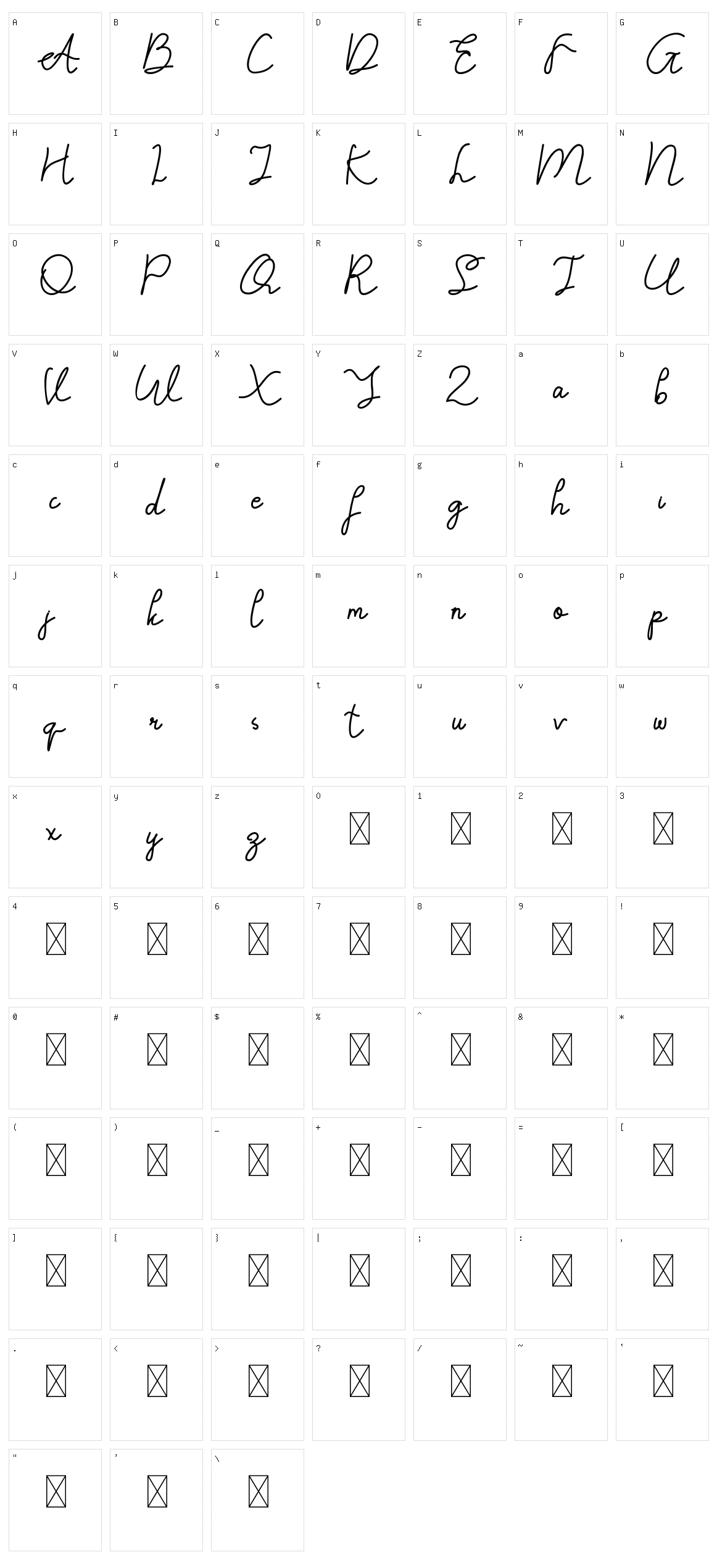 Catherina Character Set