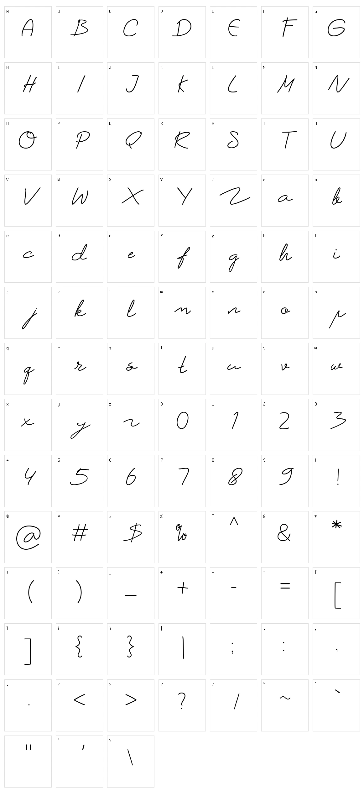 Catherine Character Set