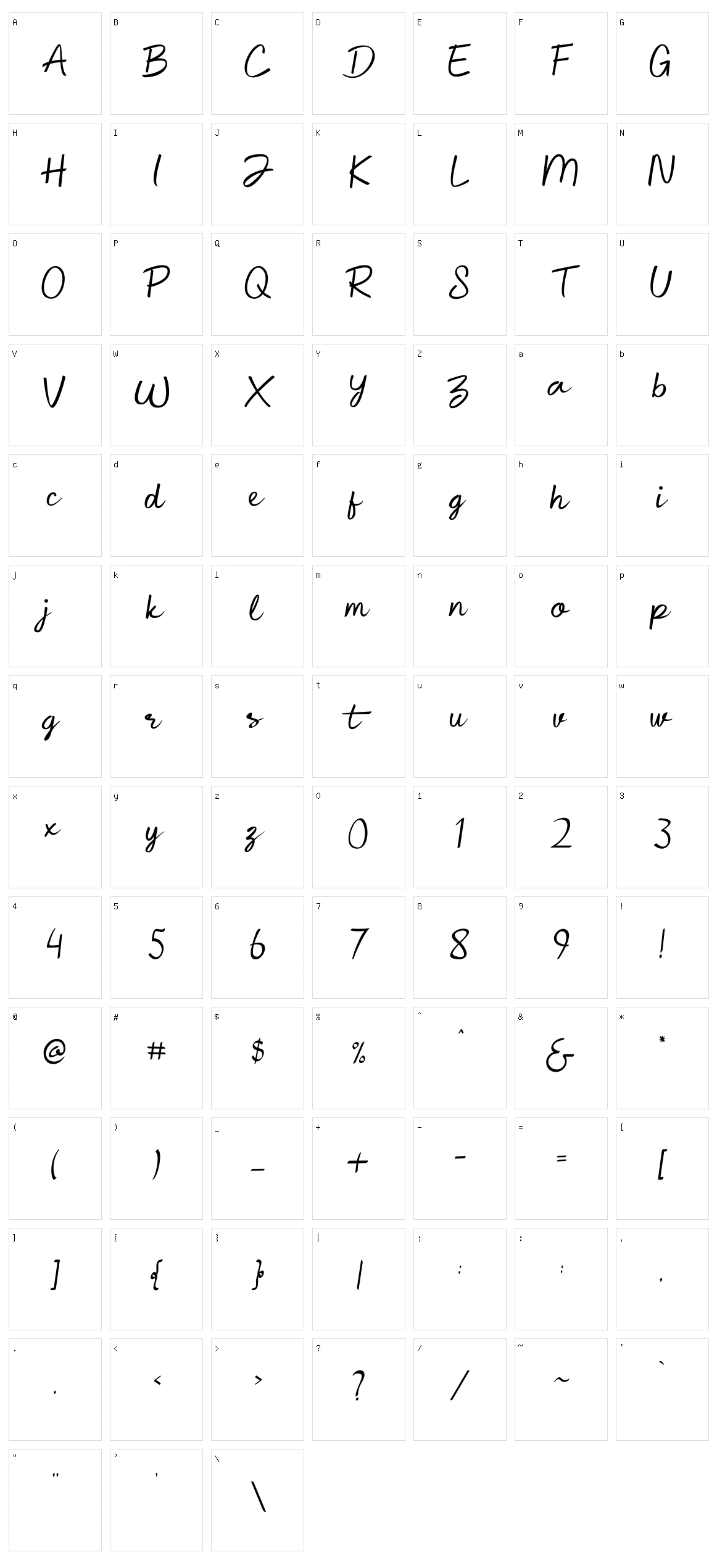 Cathlyne Character Set