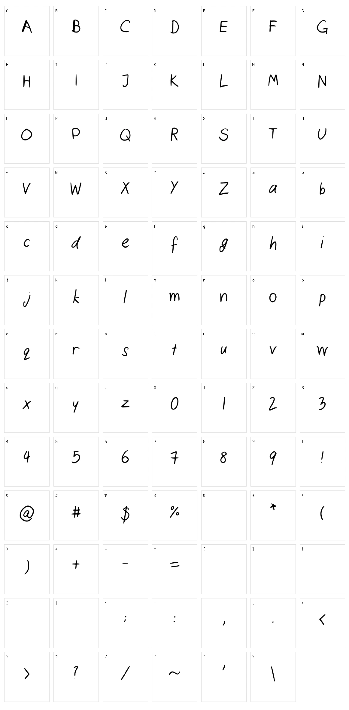 Cats Handwriting Character Set