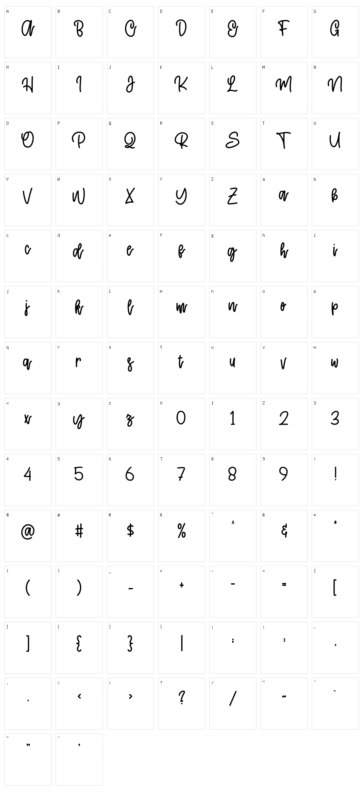 Cattie Character Set