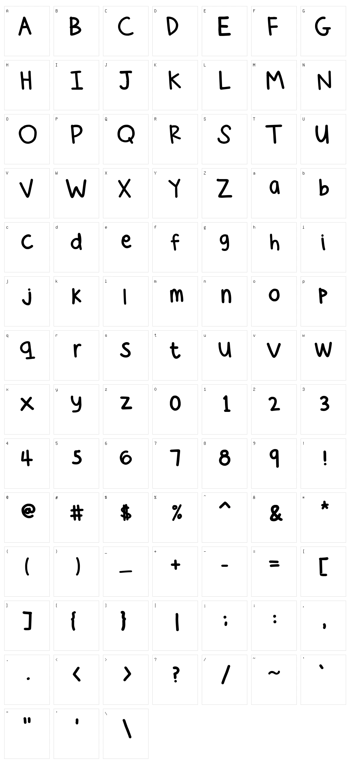 Cees Hand Character Set