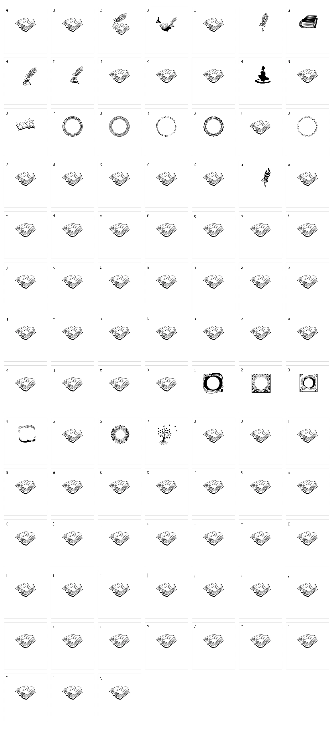 Book Stamps Figure Character Set