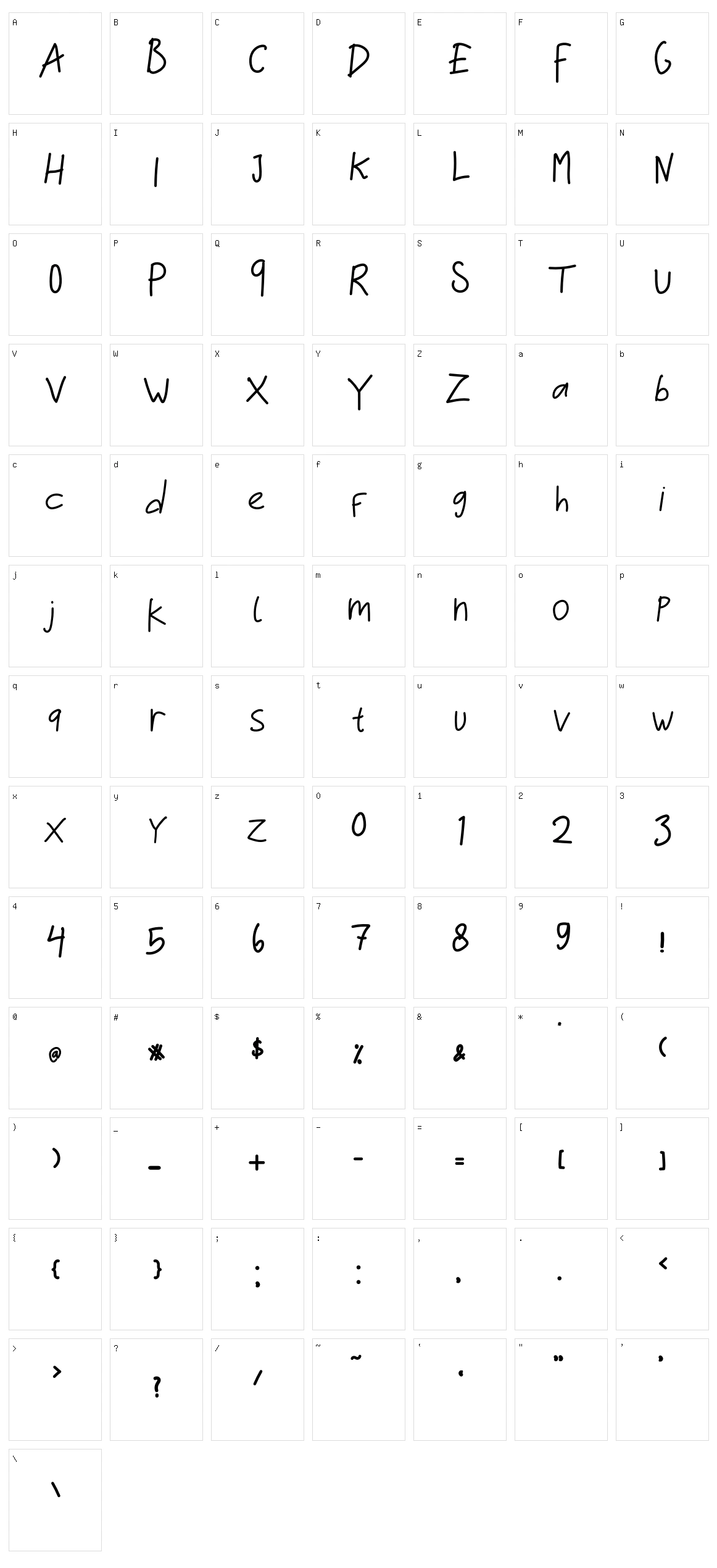 Cemara Character Set