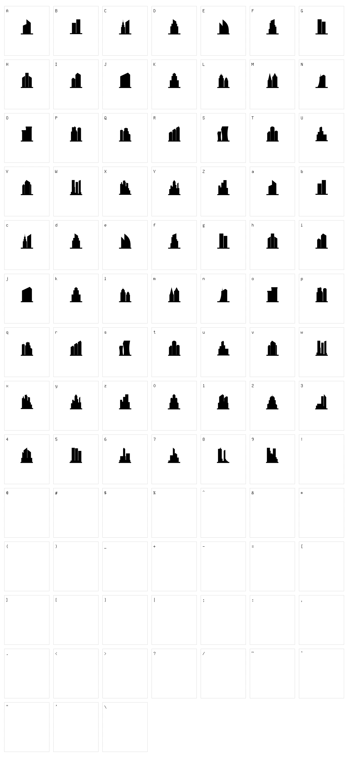City Skyline Character Set