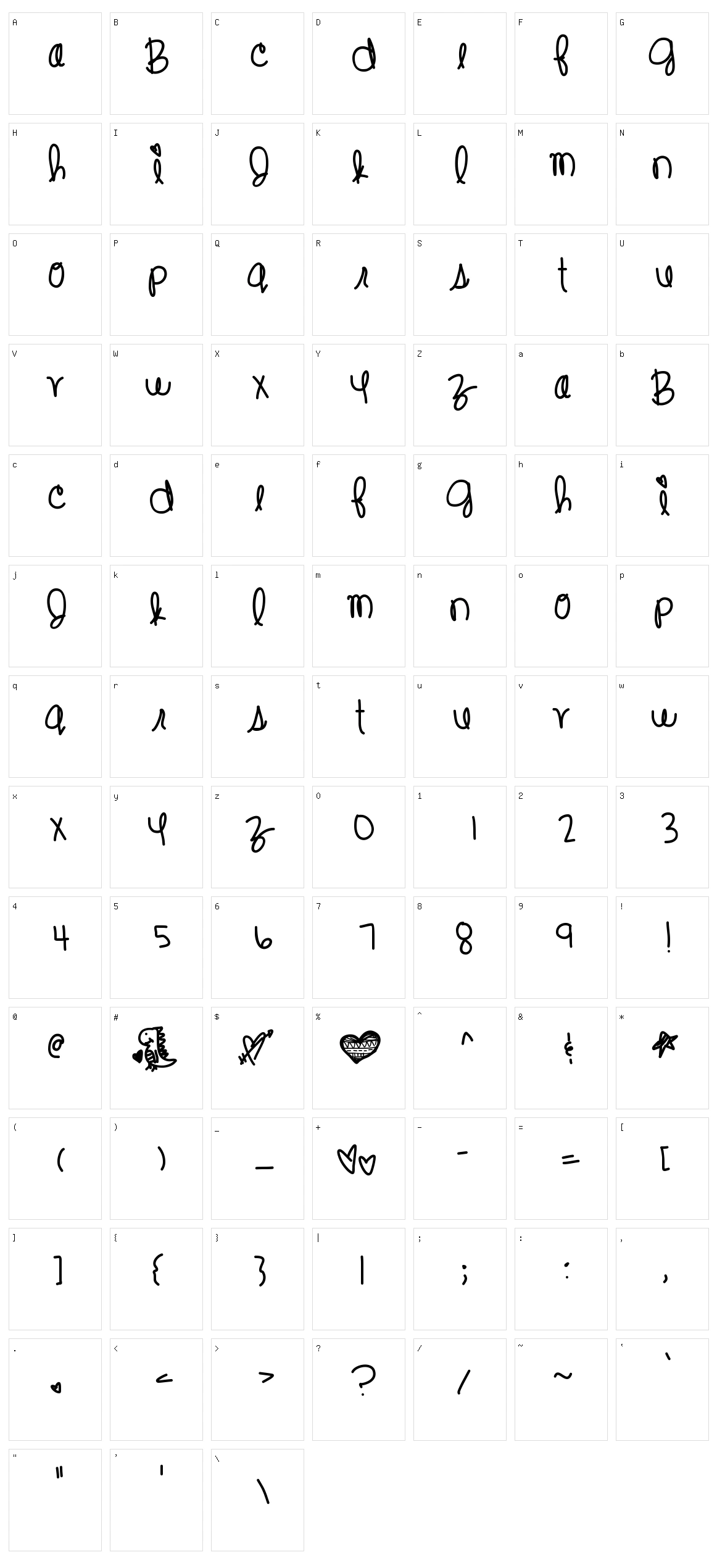 Change Of Heart Character Set