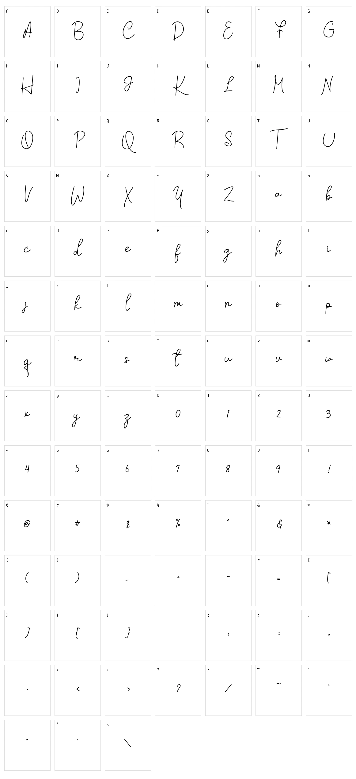 Chanilly Character Set