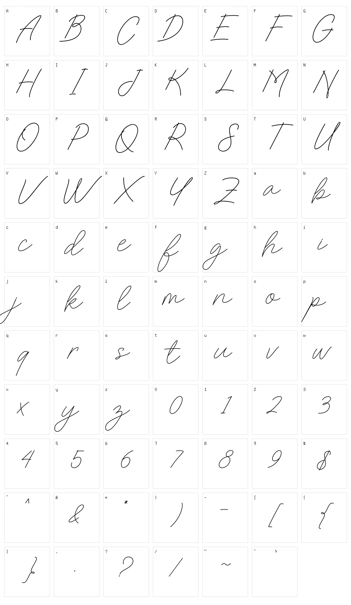 Charlotte Sweet Character Set