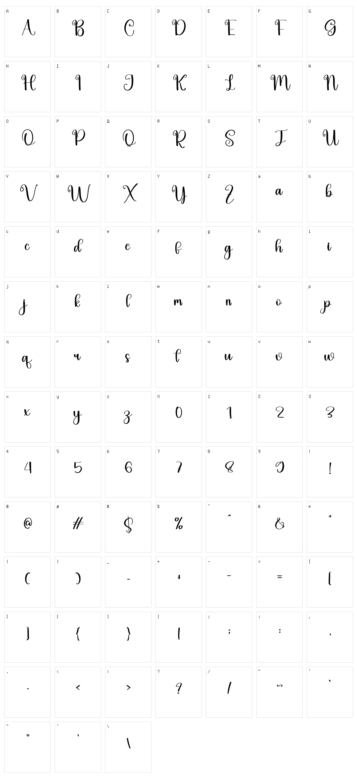 Charms Character Set