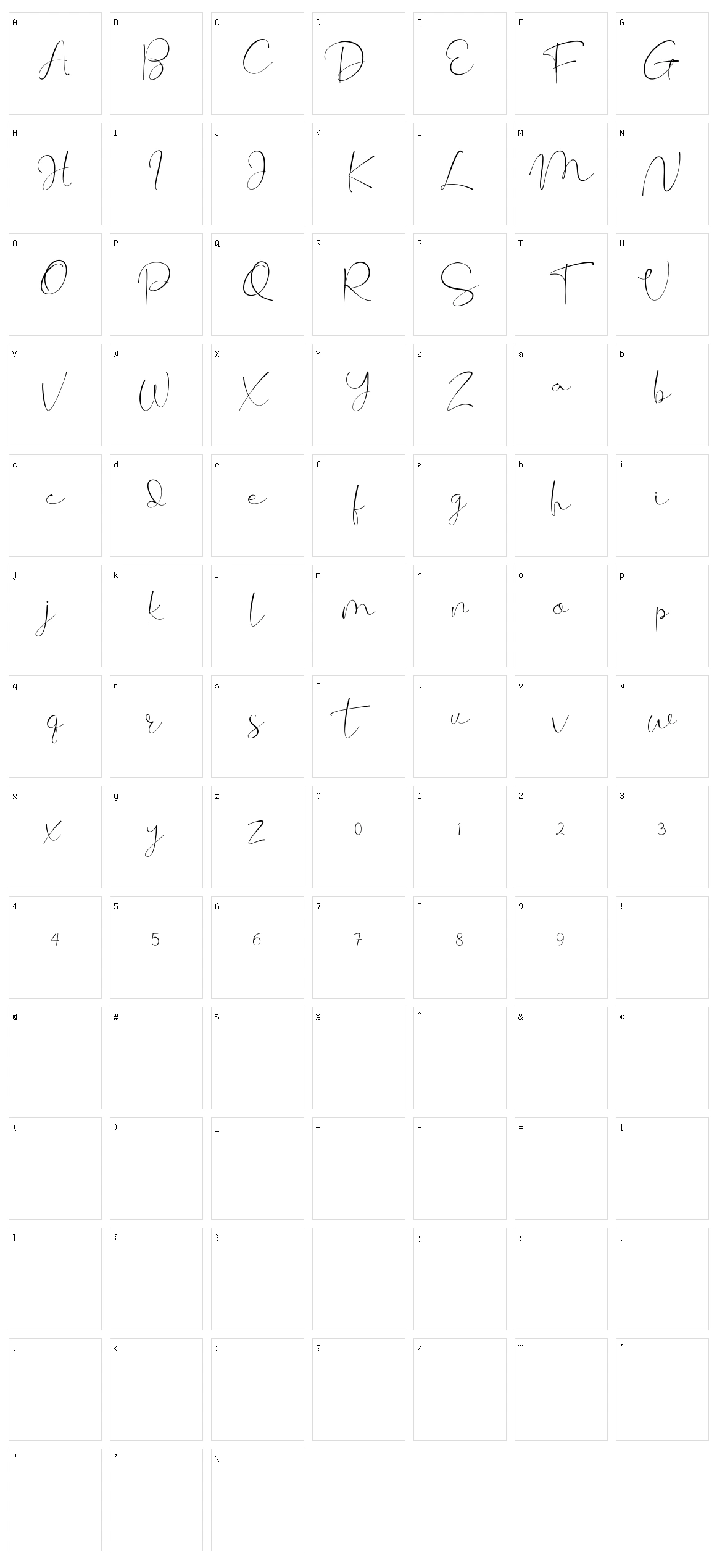 Cherissa Character Set