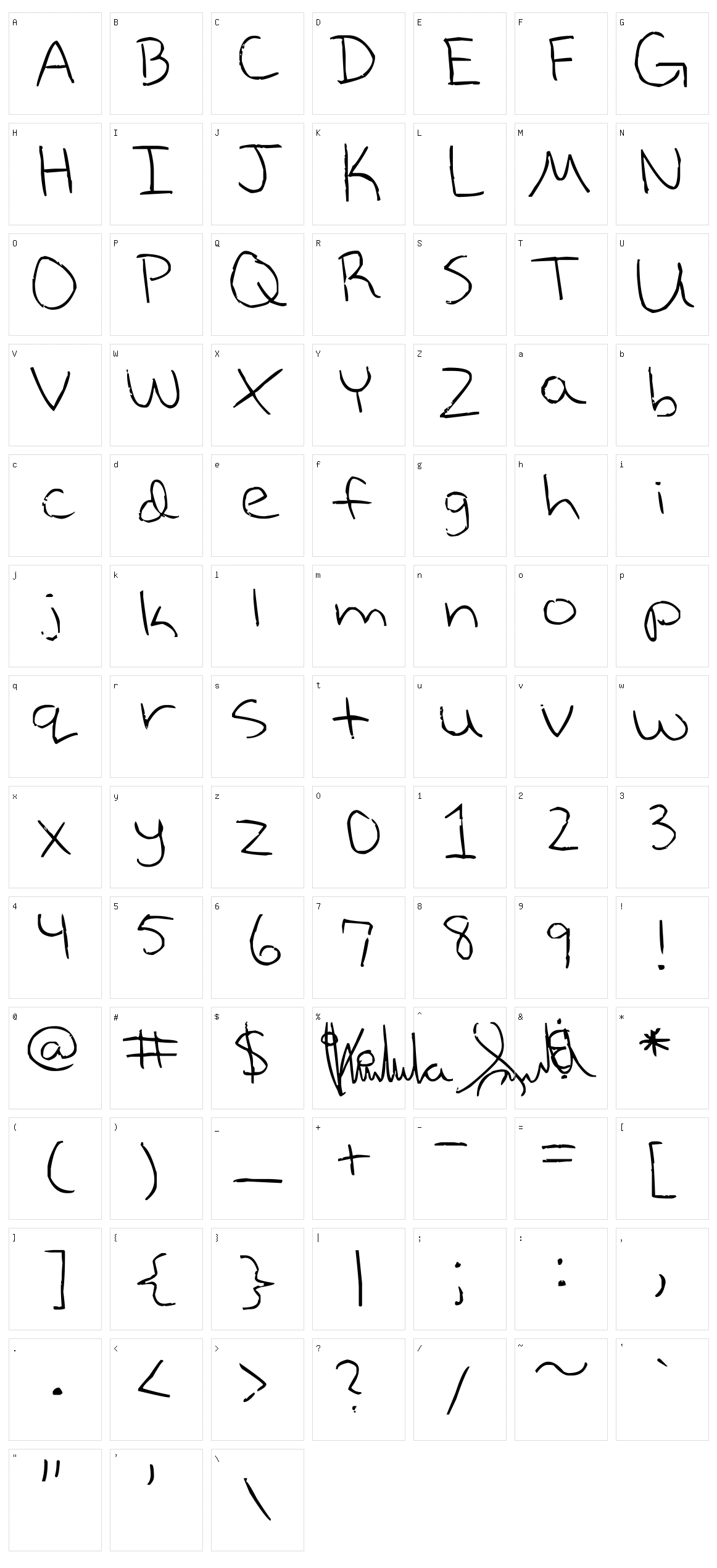 Chicken Scratch Character Set