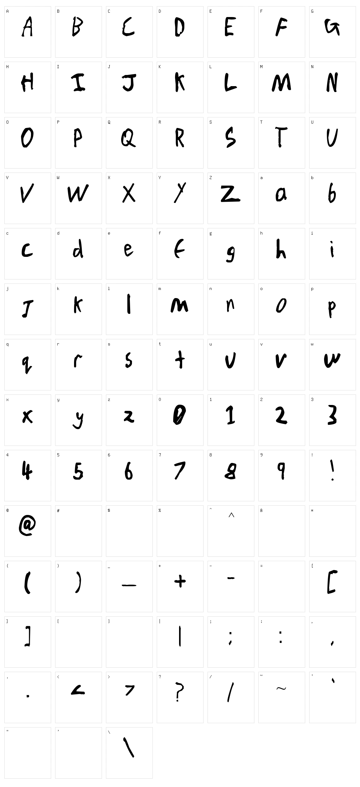 Chicken Scratch V1 Character Set