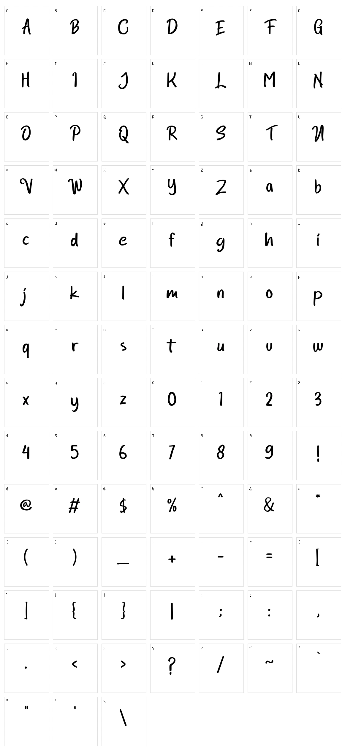 Chifully Character Set