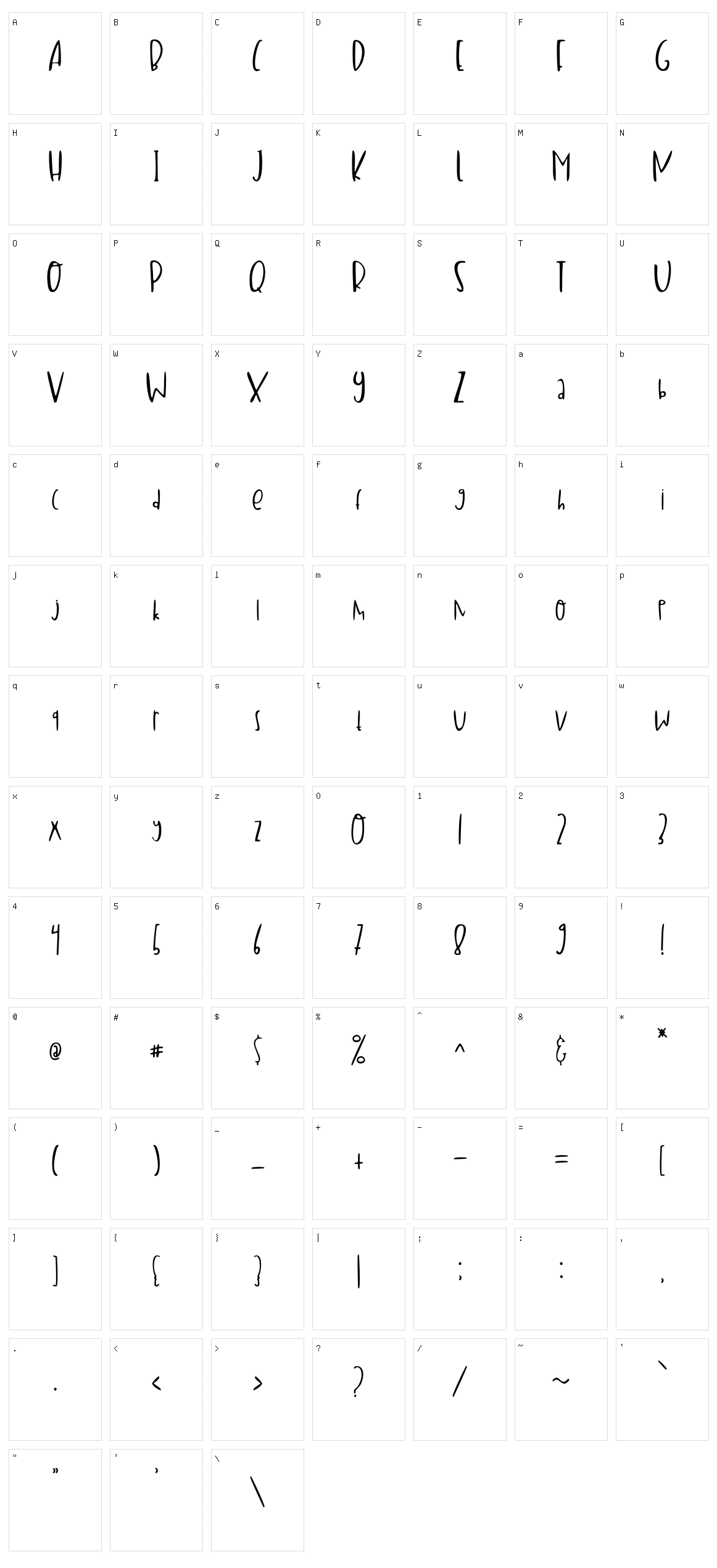 Childkid Character Set