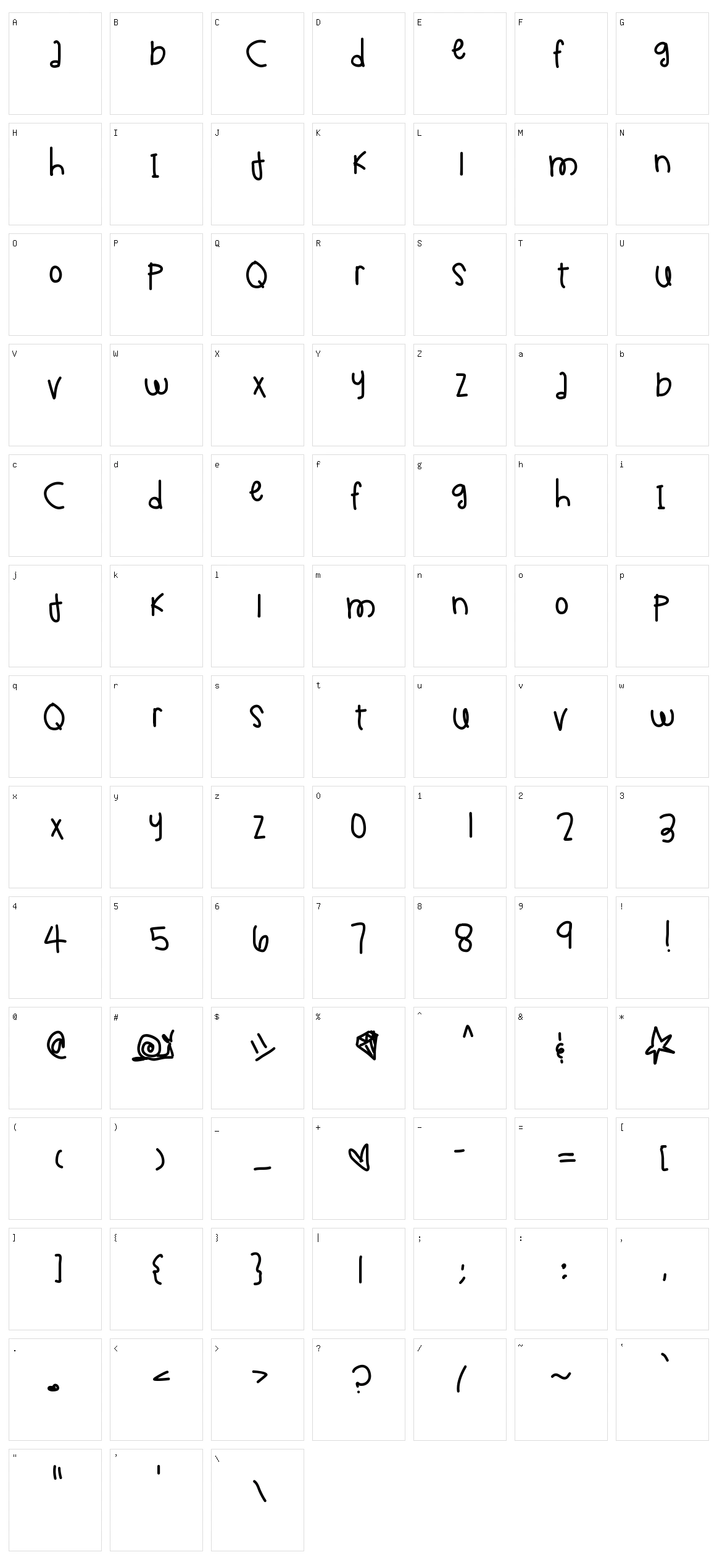 Chimichanga Character Set