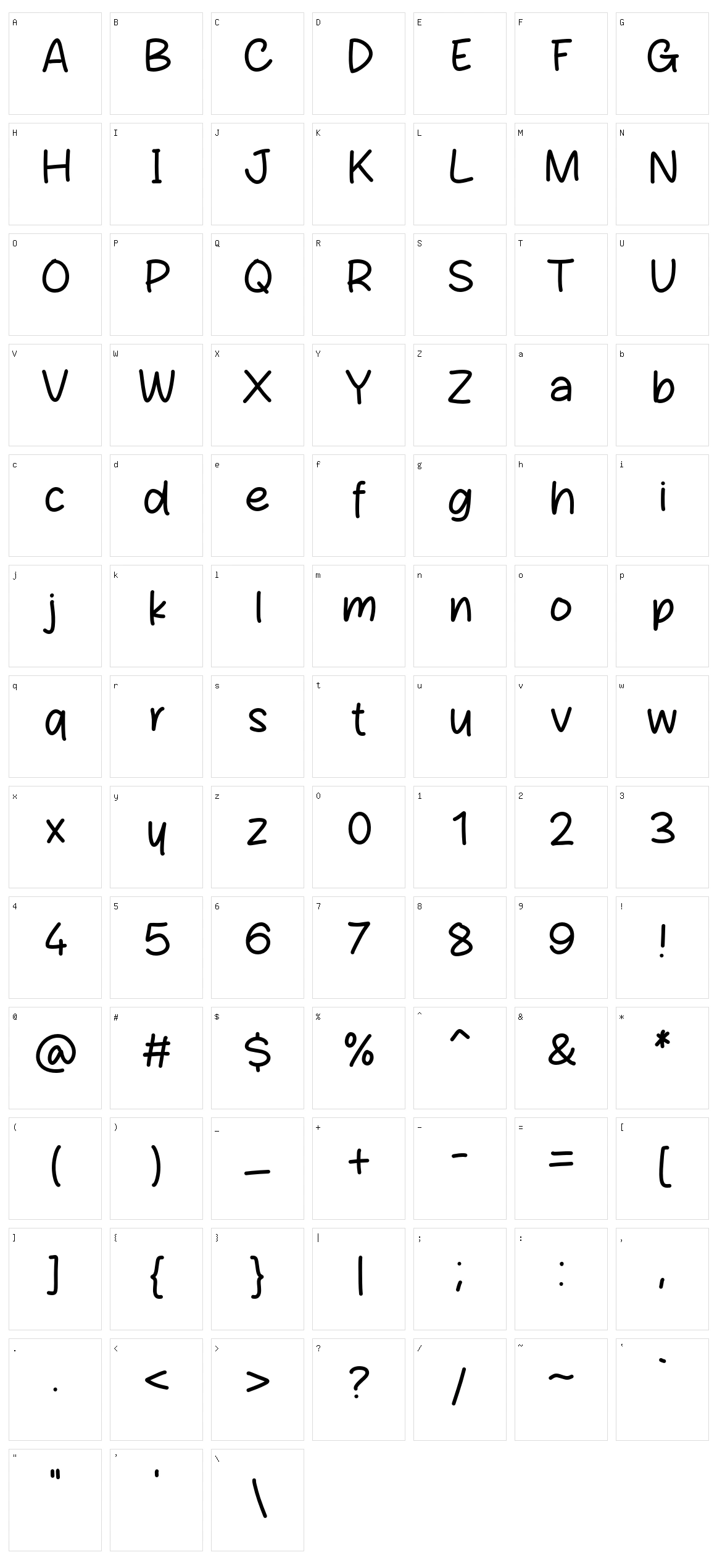 Choplin Character Set