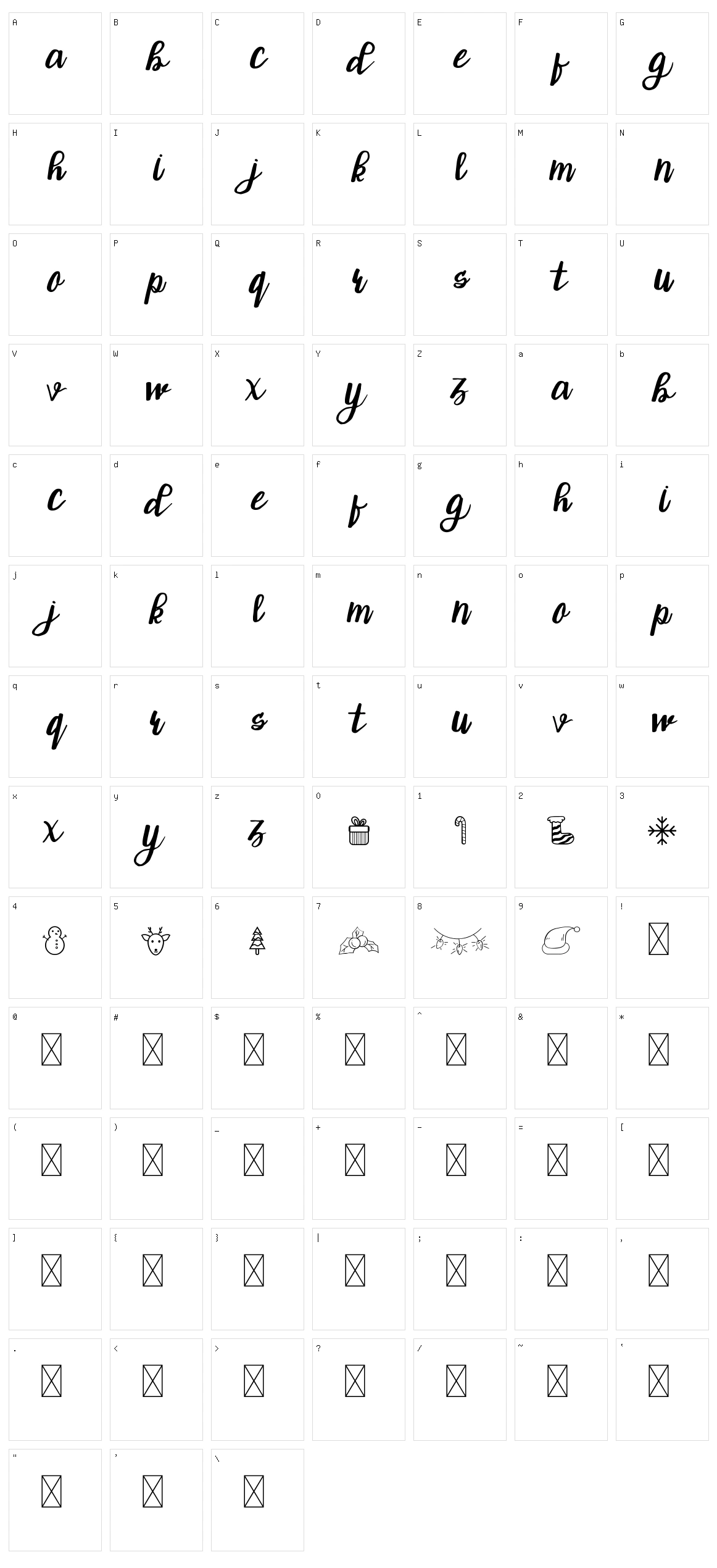 Christ Type Script Character Set