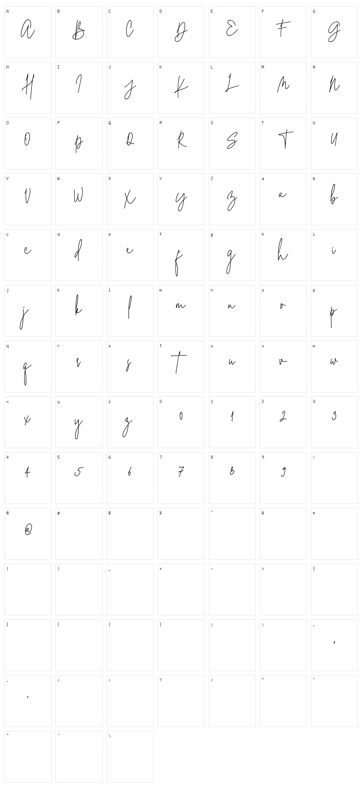 Christina Callista Character Set