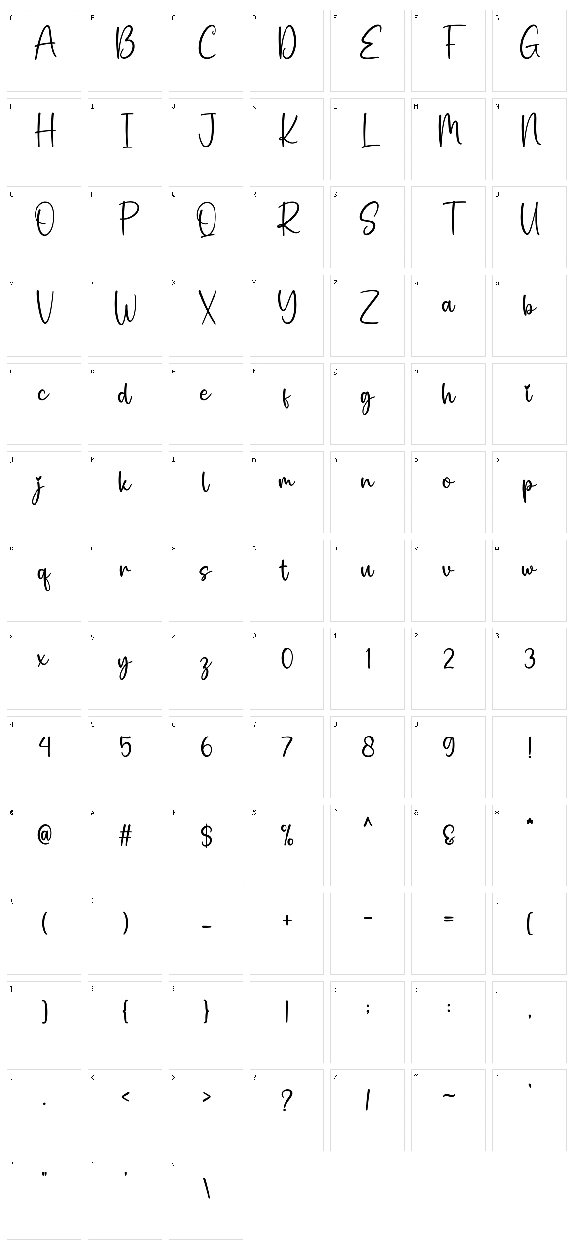 Christine Character Set