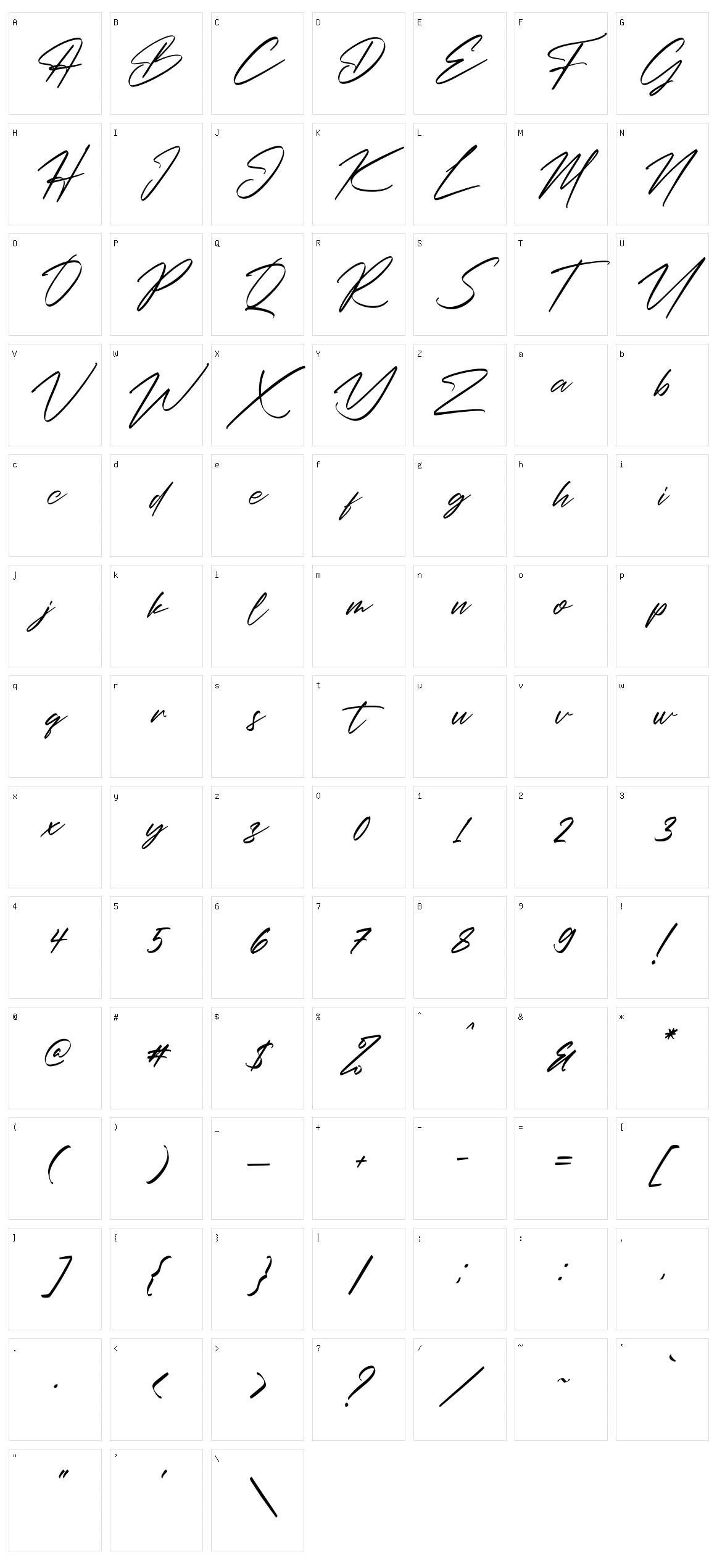 Christopher Signature Character Set
