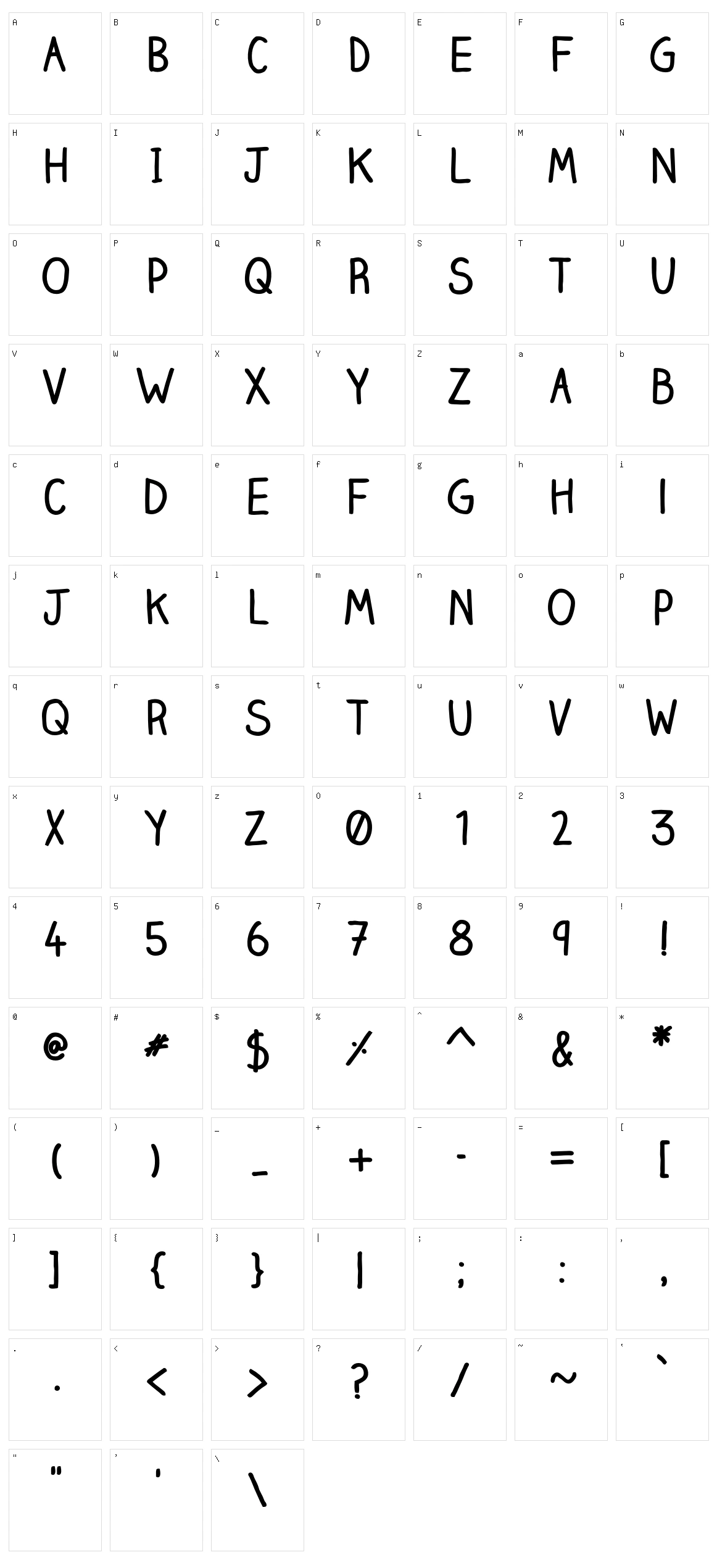 Claire Hand Character Set