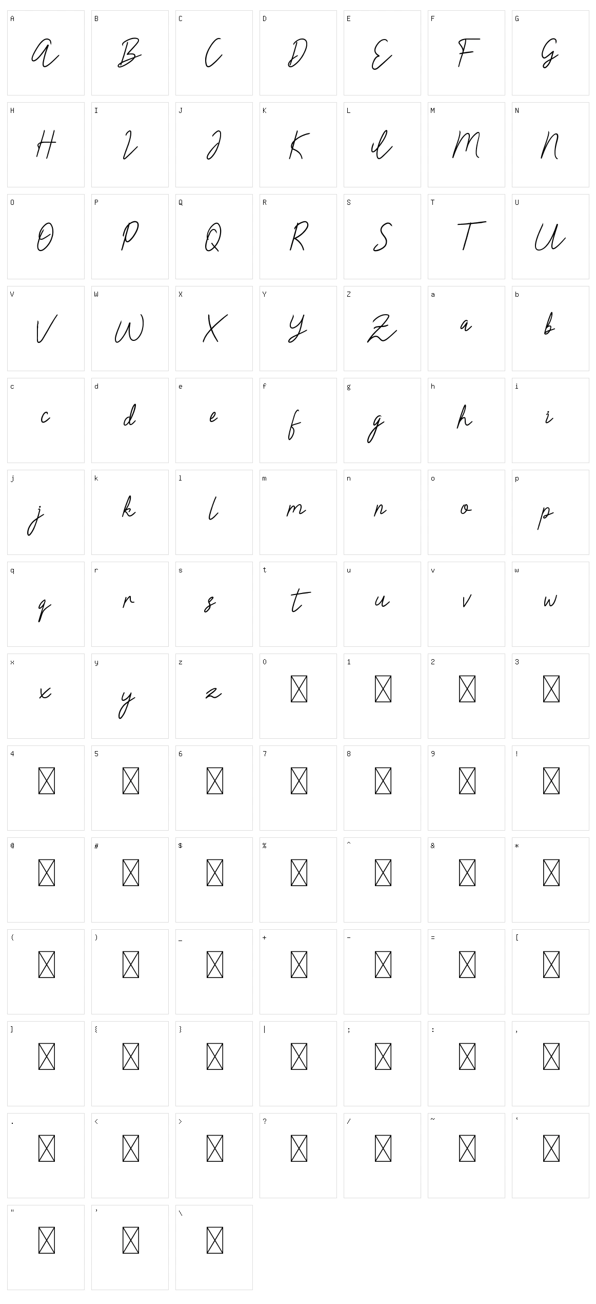 Claressa Character Set