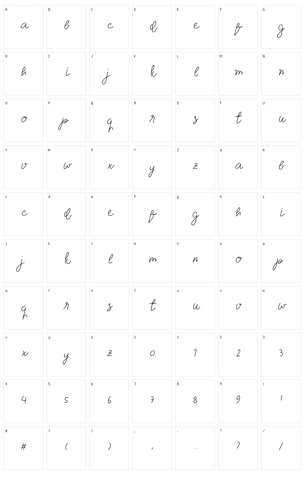 Class Wk Character Set